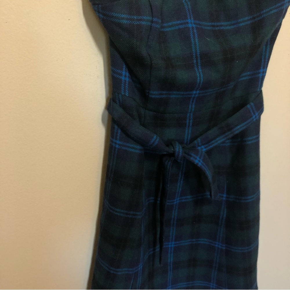 American eagle outfitters wool blend plaid strapless dress Y2k early 2000s - Picture 2 of 7